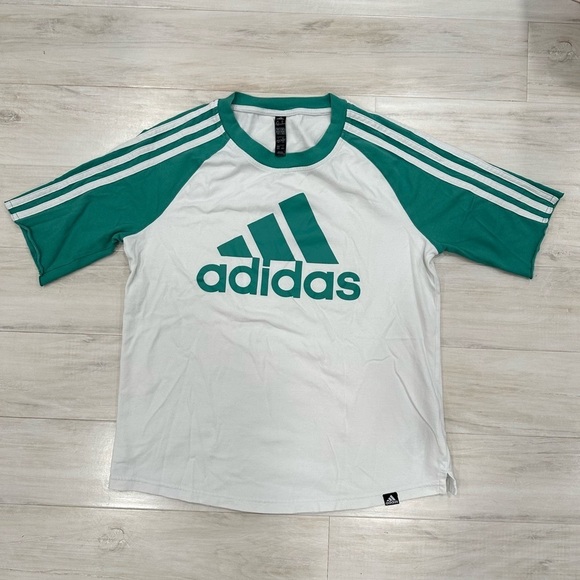 Adidas Teal Raglan Sleeve Shirt - Picture 1 of 3